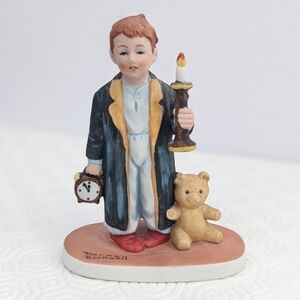 1982  Vintage Norman Rockwell "Looking For Santa" Porcelain Figurine